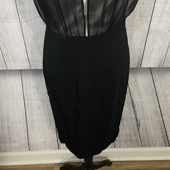 D. Exterior Women's EU 42/US 6 Black and Ivory Lace Detail Pencil Dress Elegant - Picture 7 of 11